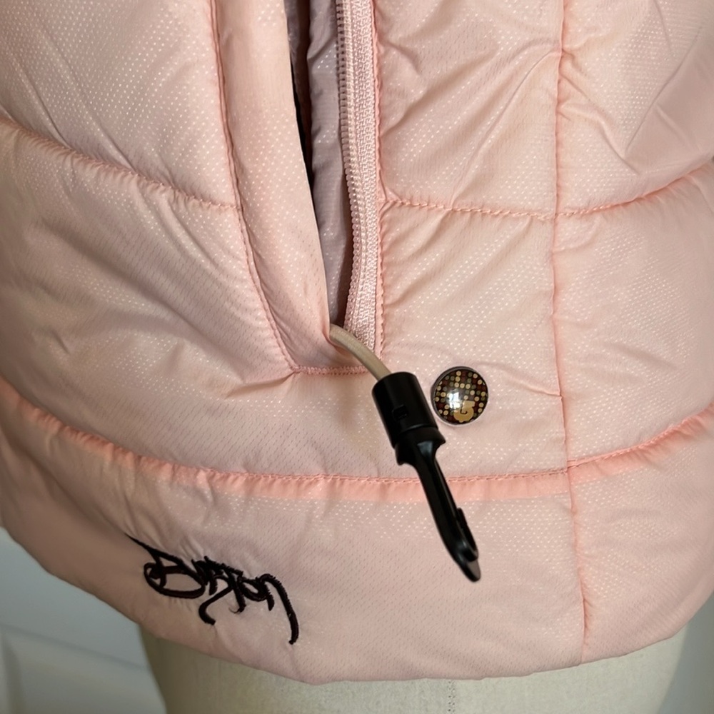 Burton~Puffy Vest / Pink With Faux Fur removable Hood - Picture 6 of 15
